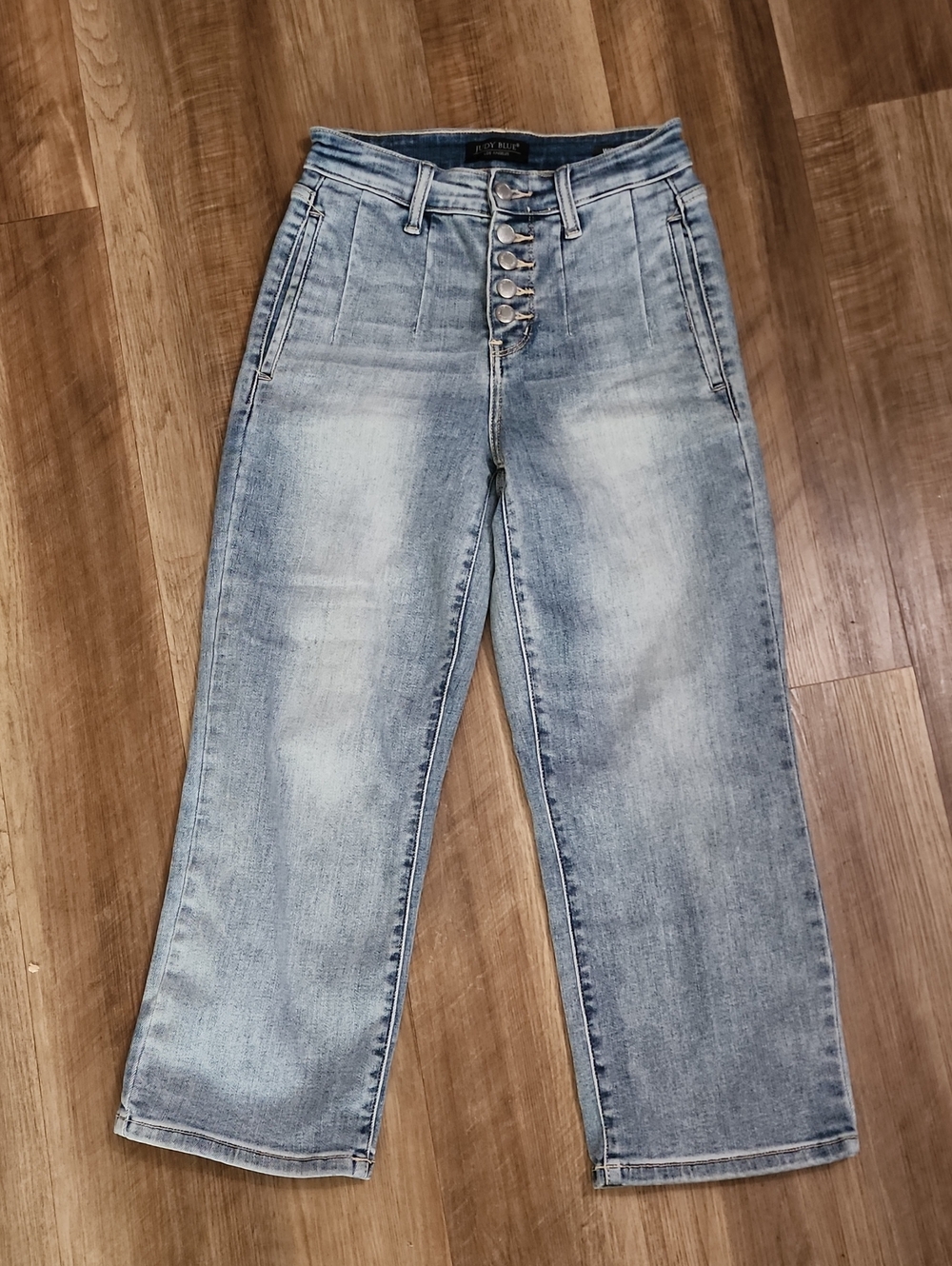 Judy Blue High-Rise Light Wash Button-Fly Jeans - Picture 2 of 6